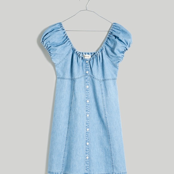 Madewell/ Denim Margie Mini Dress in Bevy Wash size 12 - Picture 5 of 9